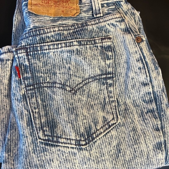 RARE Vintage 80’s High Waist 501 Button Fly Acid Wash Levi’s USA 11 - Picture 3 of 8